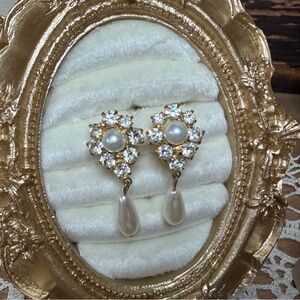 Elegant Pearl and Crystal Drop Earrings